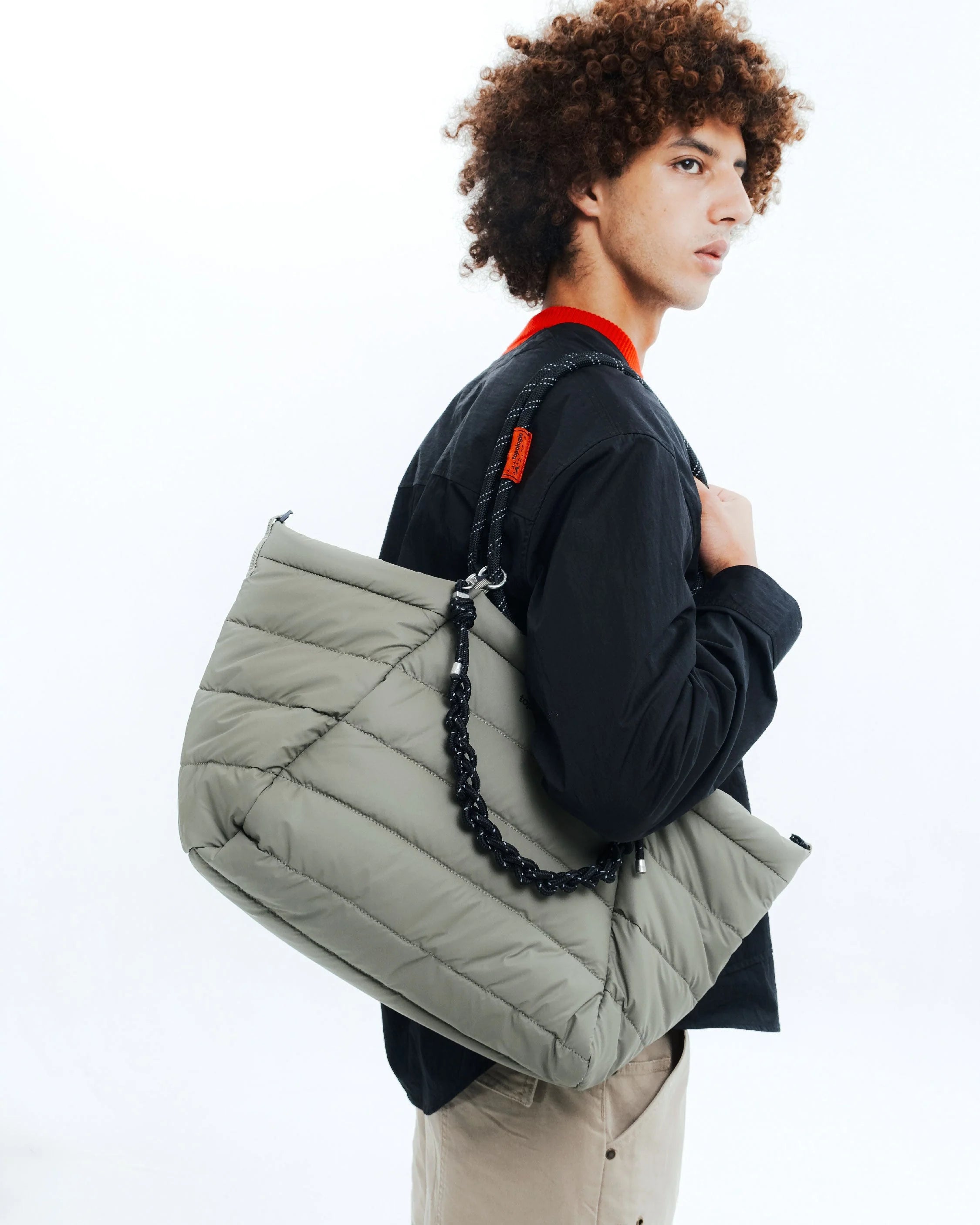 Topologie Wares Bags Marche Tote Medium Moss Puffer - @dv