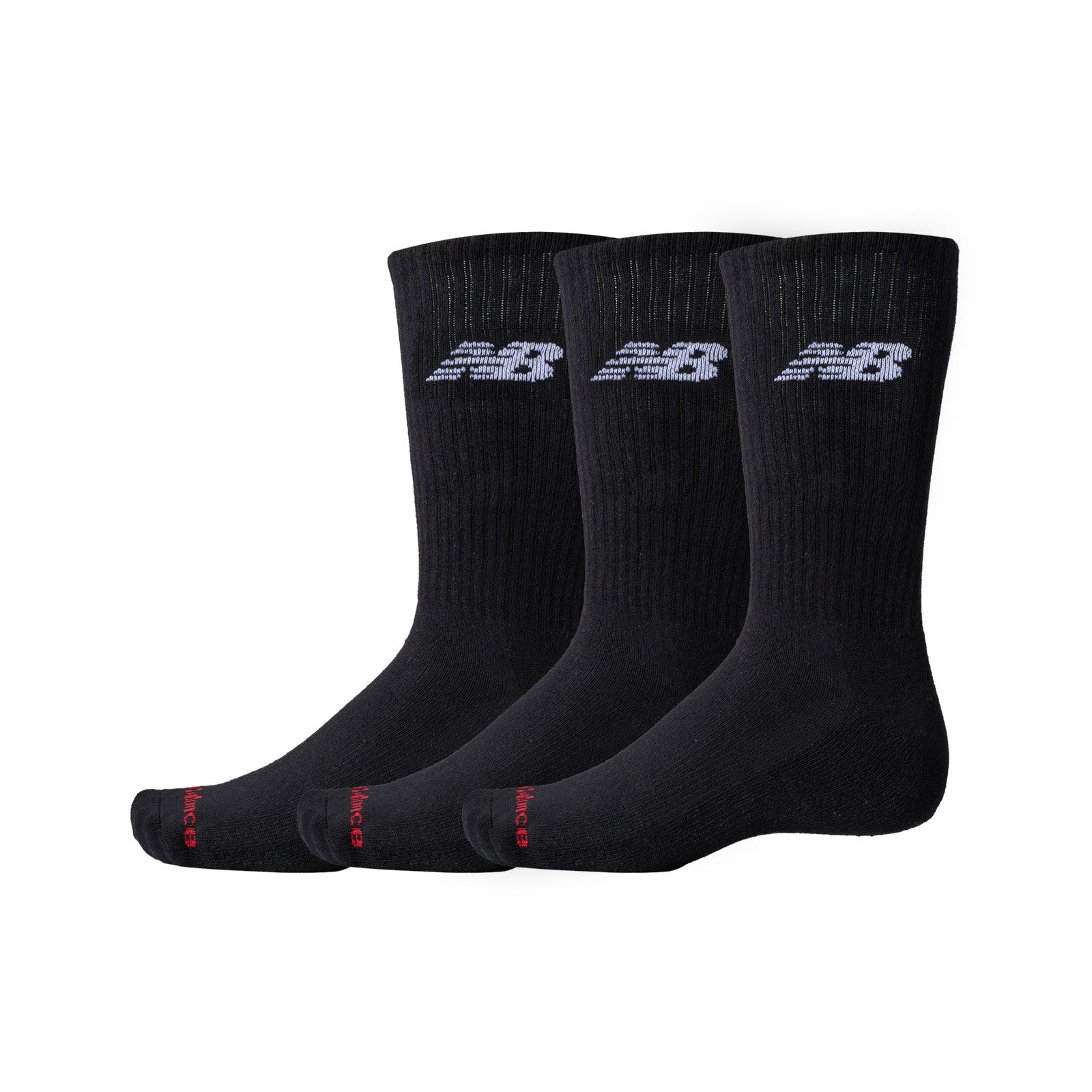 New Balance Everyday Crew Socks Black 3 Pack - ADV Store