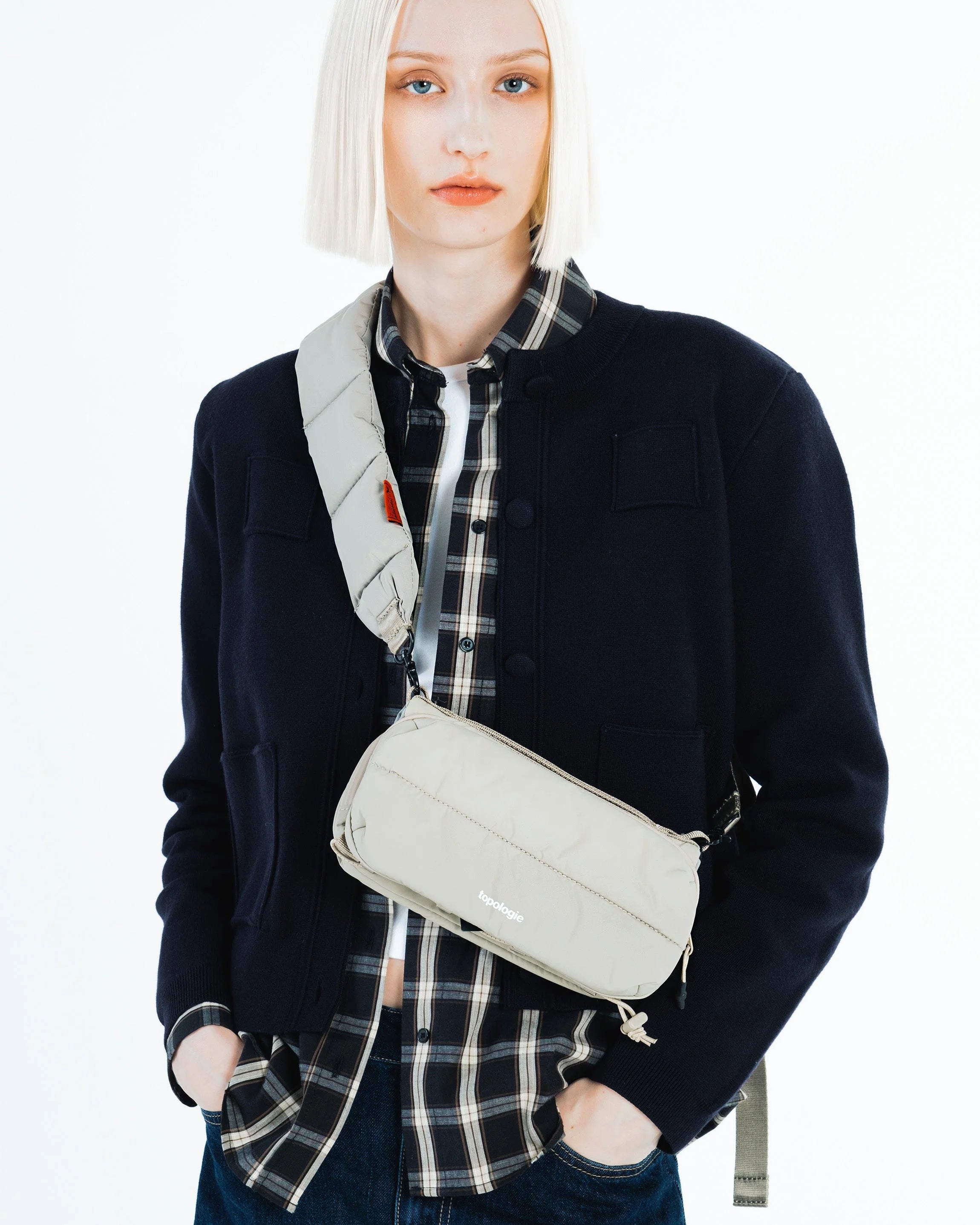 Topologie Wares Bags Bottle Sacoche Medium Taupe Puffer - @dv